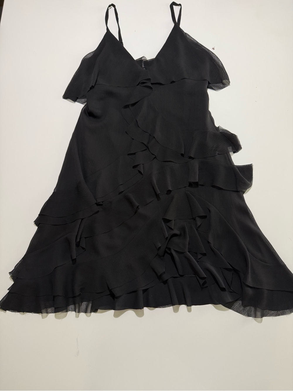 Alice + Olivia Black Ruffle Dress